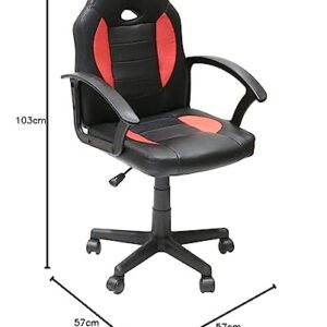 Chaises HOME DECO FACTORY HD6725 en Bois d’ingénierie Noir/Rouge, L57 H91/103 cm
