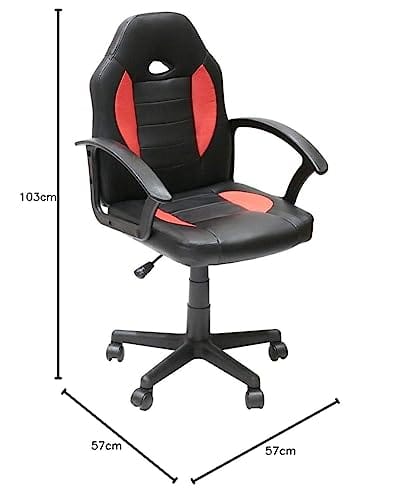 Chaises HOME DECO FACTORY HD6725 en Bois d’ingénierie Noir/Rouge, L57 H91/103 cm