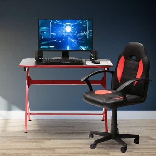 Chaises HOME DECO FACTORY HD6725 en Bois d’ingénierie Noir/Rouge, L57 H91/103 cm