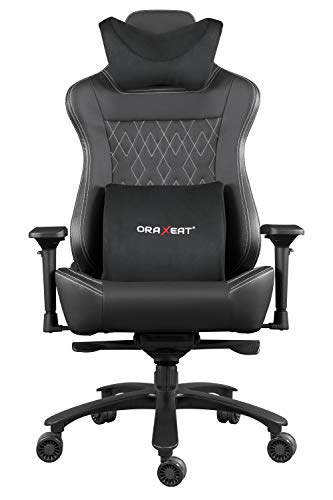 ORAXEAT Siège Gamer XL800 avec Coussins Mémoire Forme - Noir/Blanc