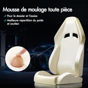 ALFORDSON Chaise Gaming LED Massage Ergonomique avec Repose-Pieds Blanc