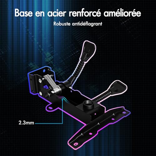 ALFORDSON Chaise Gaming LED Massage Ergonomique avec Repose-Pieds Blanc