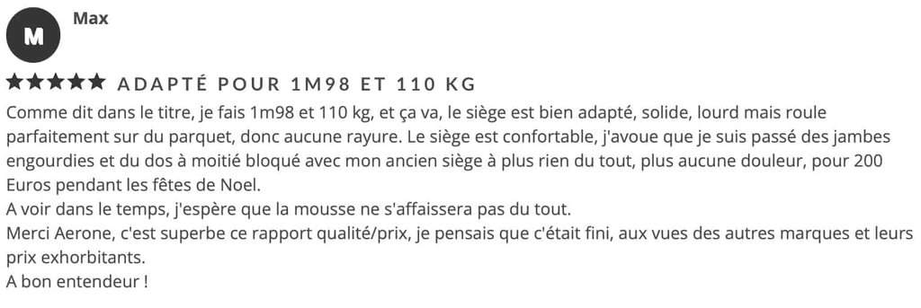 Aerone  Platinum Test (2025) : Pour les grands à petit budget