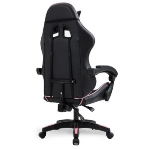 Amstrad AMS-800-PINK : Chaise de Bureau Gamer Noir et Rose avec Coussin