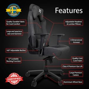 Arozzi Vernazza Soft Fabric™ Fauteuil de Bureau Gris Foncé