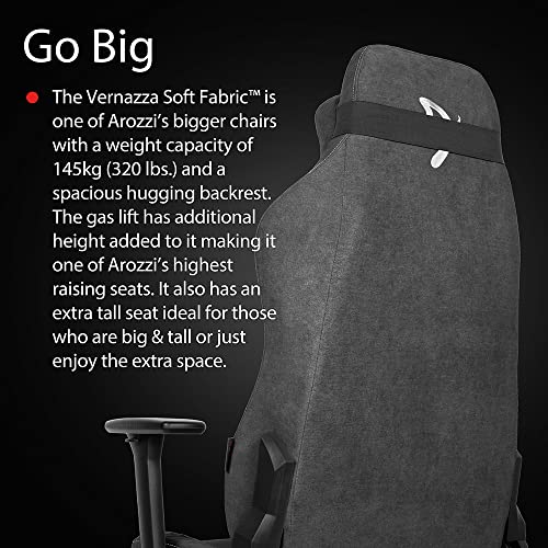 Arozzi Vernazza Soft Fabric™ Fauteuil de Bureau Gris Foncé