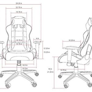 Arozzi Verona XL+ Fauteuil Gamer Rouge en Faux Cuir 58x57x138 cm