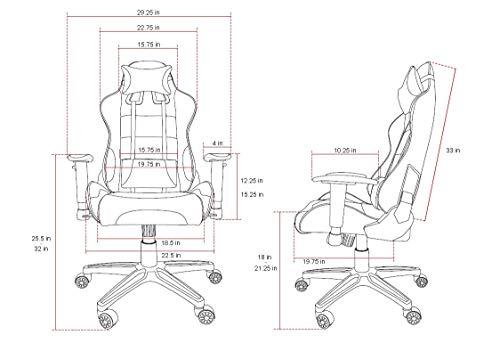 Arozzi Verona XL+ Fauteuil Gamer Rouge en Faux Cuir 58x57x138 cm