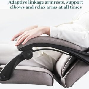 AviiSo Fauteuil Gamer avec Repose-Pieds et Dossier Réglable en Cuir Gris
