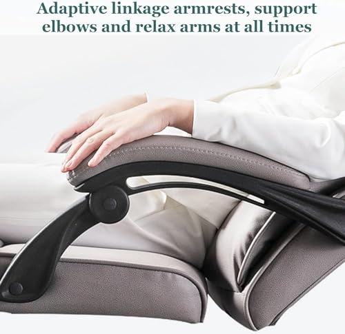 AviiSo Fauteuil Gamer avec Repose-Pieds et Dossier Réglable en Cuir Gris
