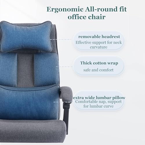AviiSo Fauteuil Gamer avec Repose-Pieds et Dossier Réglable en Cuir Gris