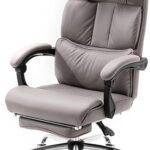 AviiSo Fauteuil Gamer avec Repose-Pieds et Dossier Réglable en Cuir Gris