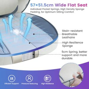 Chaise Gaming Ergonomique WOLTU GS03bws Tissu Respirant Grand Dos Bleu/Blanc