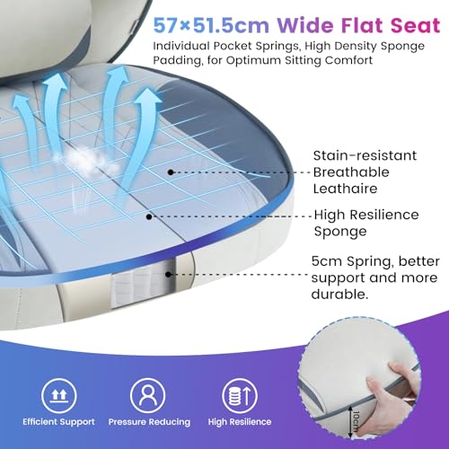 Chaise Gaming Ergonomique WOLTU GS03bws Tissu Respirant Grand Dos Bleu/Blanc