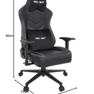 Siège Gamer ORAXEAT MX850 – Coussin Tête et Lombaire, Réglable Noir/Blanc