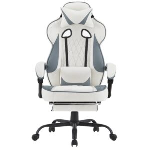 Chaise Gaming Ergonomique WOLTU GS03bws Tissu Respirant Grand Dos Bleu/Blanc