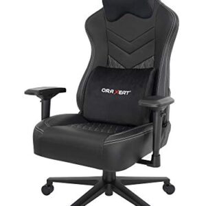 Siège Gamer ORAXEAT MX850 – Coussin Tête et Lombaire, Réglable Noir/Blanc
