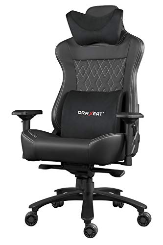 ORAXEAT Siège Gamer XL800 avec Coussins Mémoire Forme – Noir/Blanc