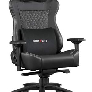 ORAXEAT Siège Gamer XL800 avec Coussins Mémoire Forme – Noir/Blanc