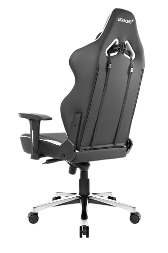 Chaise de Jeu AKRacing Master Max en Cuir PU Noir/Blanc, Garantie 5 Ans