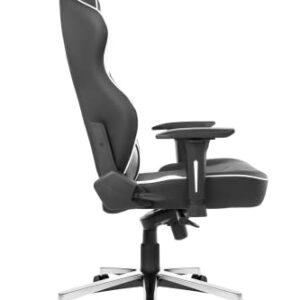 Chaise de Jeu AKRacing Master Max en Cuir PU Noir/Blanc, Garantie 5 Ans