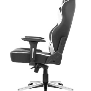 Chaise de Jeu AKRacing Master Max en Cuir PU Noir/Blanc, Garantie 5 Ans