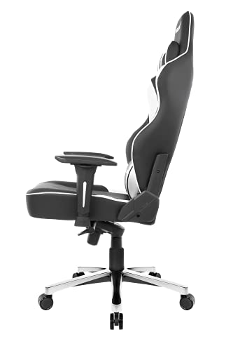 Chaise de Jeu AKRacing Master Max en Cuir PU Noir/Blanc, Garantie 5 Ans
