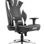 Chaise de Jeu AKRacing Master Max en Cuir PU Noir/Blanc, Garantie 5 Ans