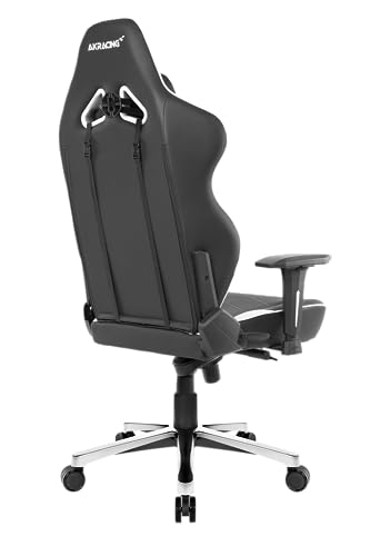 Chaise de Jeu AKRacing Master Max en Cuir PU Noir/Blanc, Garantie 5 Ans