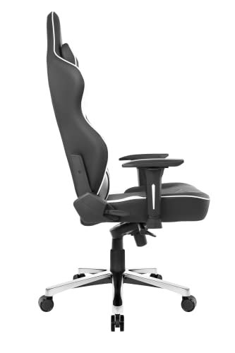 Chaise de Jeu AKRacing Master Max en Cuir PU Noir/Blanc, Garantie 5 Ans