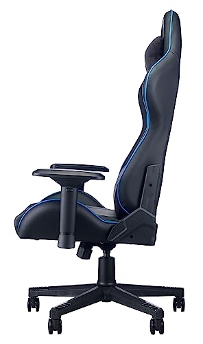 Chaise Gaming Predator avec Coussin Lombaire, Accoudoirs Réglables, Noir/Bleu
