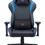 Chaise Gaming Predator avec Coussin Lombaire, Accoudoirs Réglables, Noir/Bleu