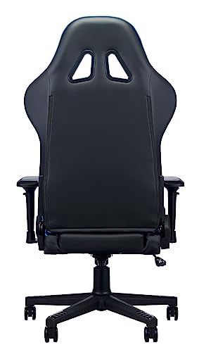 Chaise Gaming Predator avec Coussin Lombaire, Accoudoirs Réglables, Noir/Bleu