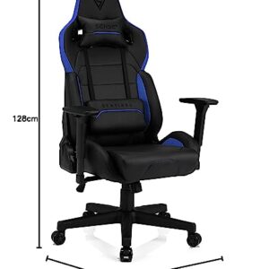 Chaise de Gaming SENSE7 Sentinel en Similicuir Noir/Bleu, Taille Extra