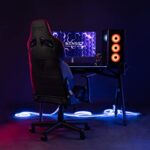 Chaise de Gaming SENSE7 Sentinel en Similicuir Noir/Bleu, Taille Extra