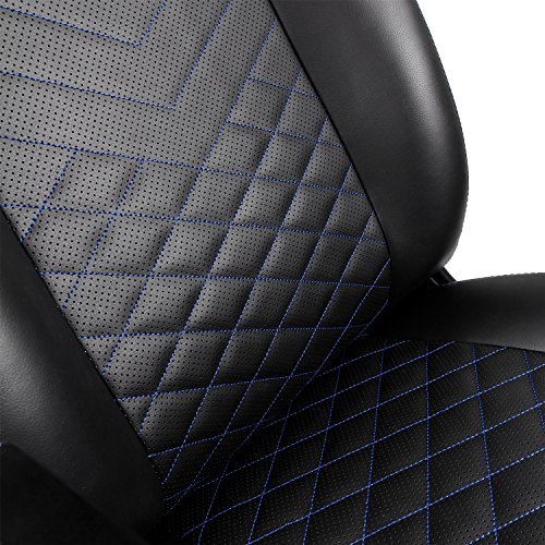 noblechairs ICON – Chaise de Gaming et de Bureau Noir/Bleu en Cuir PU