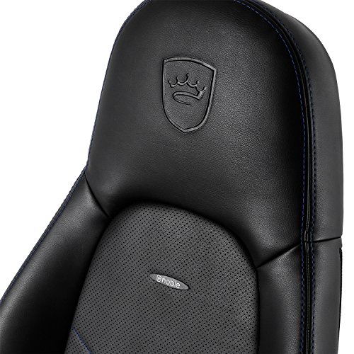 noblechairs ICON – Chaise de Gaming et de Bureau Noir/Bleu en Cuir PU