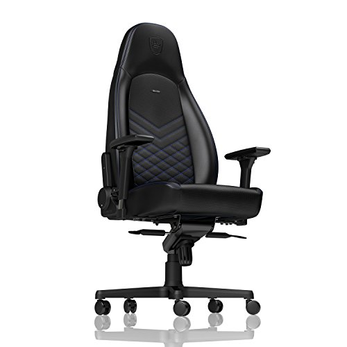 noblechairs ICON – Chaise de Gaming et de Bureau Noir/Bleu en Cuir PU