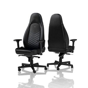 noblechairs ICON – Chaise de Gaming et de Bureau Noir/Bleu en Cuir PU