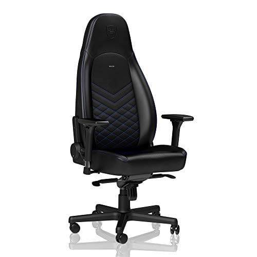 noblechairs ICON – Chaise de Gaming et de Bureau Noir/Bleu en Cuir PU