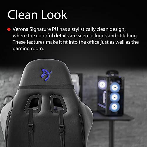 Fauteuil Gamer Arozzi Verona Signature PU Noir/Bleu pour Confort Optimal