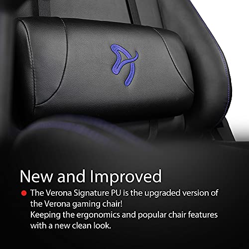 Fauteuil Gamer Arozzi Verona Signature PU Noir/Bleu pour Confort Optimal