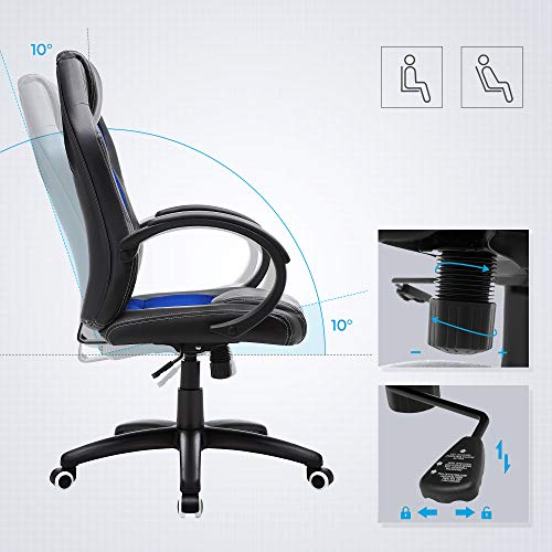 Bureau Racing SONGMICS OBG56L: Fauteuil Gamer Confortable, Réglable et Pivotant