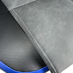 Chaise Gamer KAYELLES Ergonomique Simili Cuir Noir Bleu, Réglable & Pivotante