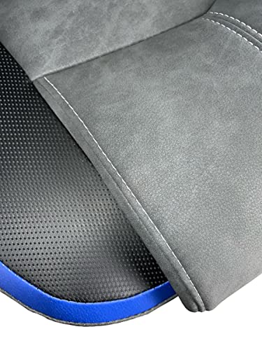 Chaise Gamer KAYELLES Ergonomique Simili Cuir Noir Bleu, Réglable & Pivotante