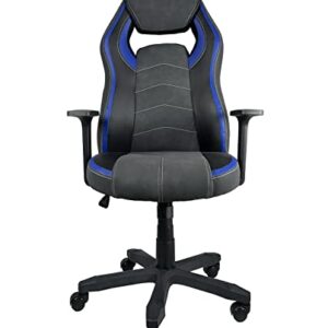 Chaise Gamer KAYELLES Ergonomique Simili Cuir Noir Bleu, Réglable & Pivotante