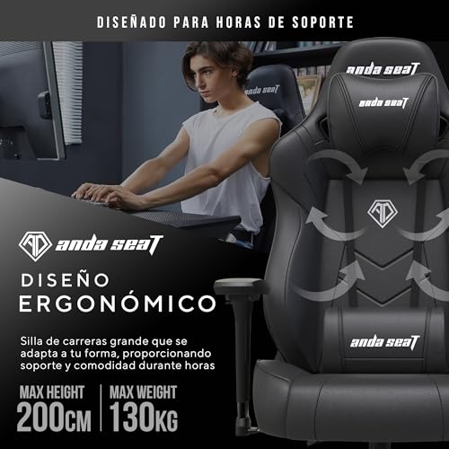 Chaise Gaming Anda Seat Dark Demon Dragon en Cuir Noir – Ergonomique 4D