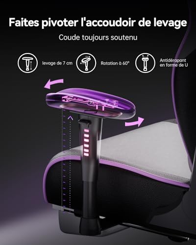 Chaise Gaming AutoFull C301 Ergonomique avec Repose-Pieds et Ajustements