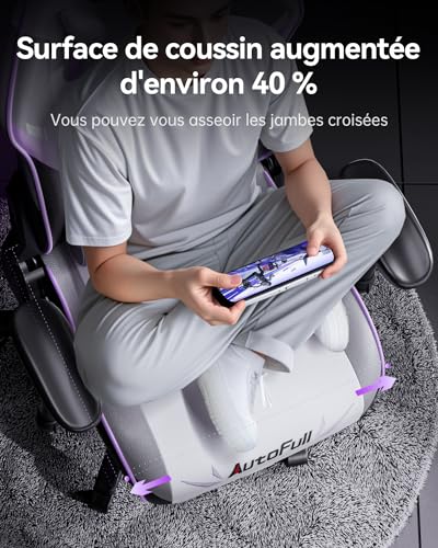 Chaise Gaming AutoFull C301 Ergonomique avec Repose-Pieds et Ajustements
