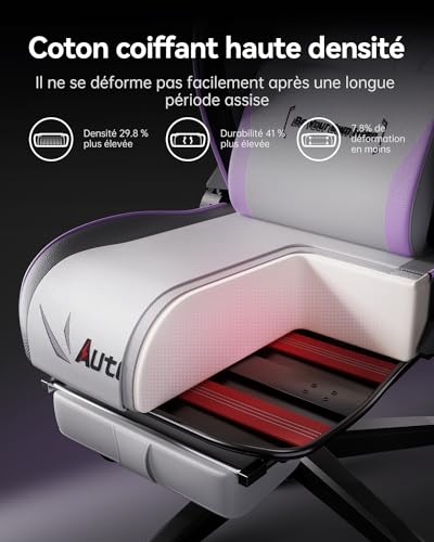 Chaise Gaming AutoFull C301 Ergonomique avec Repose-Pieds et Ajustements